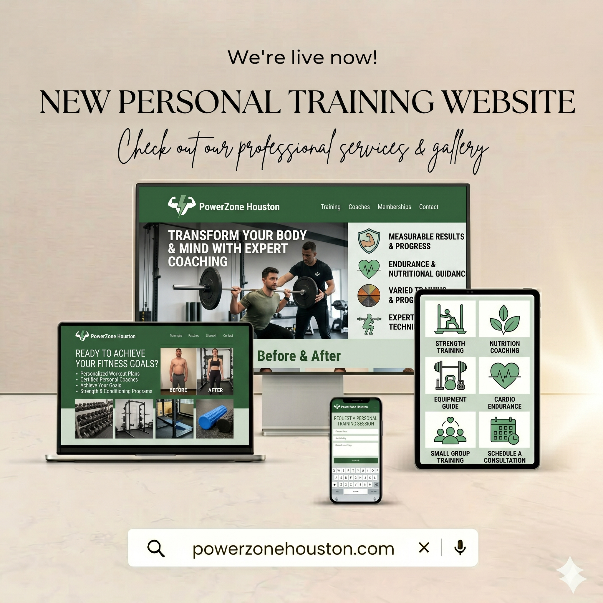 Beautiful fast personal training business website design
