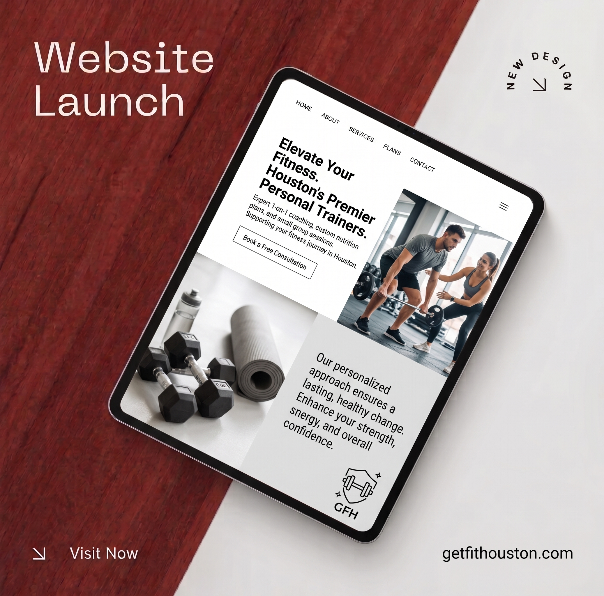 Personal training business specific website content